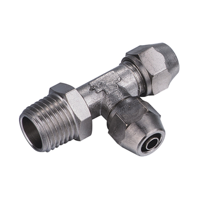 SM-D□□-□ Locknut Male BSPT Thread (R Thread) Tee Type 3 Way