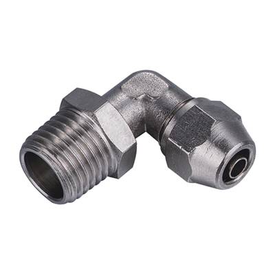 SM-L□□-□ Locknut Male BSPT Thread (R Thread) L Type 9O° Elbow