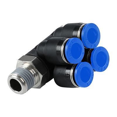 PAW-R Male BSPT Thread(R Thread) Rotary YType 5 Way