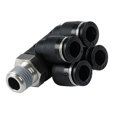 PAW-R Male BSPT Thread(R Thread) Rotary YType 5 Way