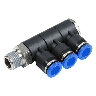 PHT-R Male BSPT Thread(R Thread) Rotary FType 4 Way