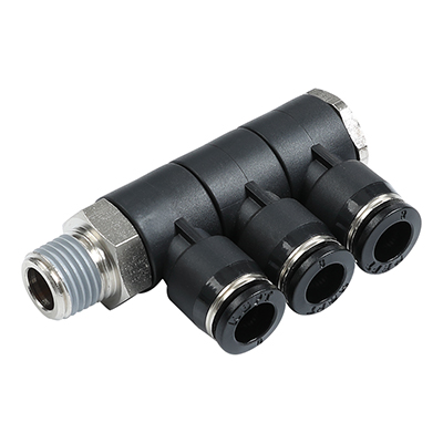 PHT-R Male BSPT Thread(R Thread) Rotary FType 4 Way