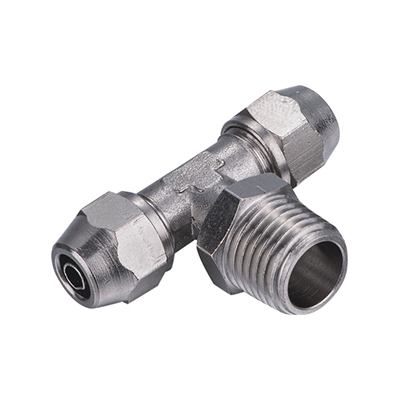 SM-B□□-□ Locknut Male BSPT Thread (R Thread) Tee Type 3 Way